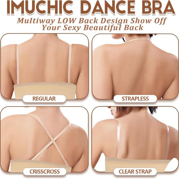 Girl Clear Straps Bandeau Bra, Medium, Beige, Seamless, Comfortable, Convertible - Picture 6 of 6